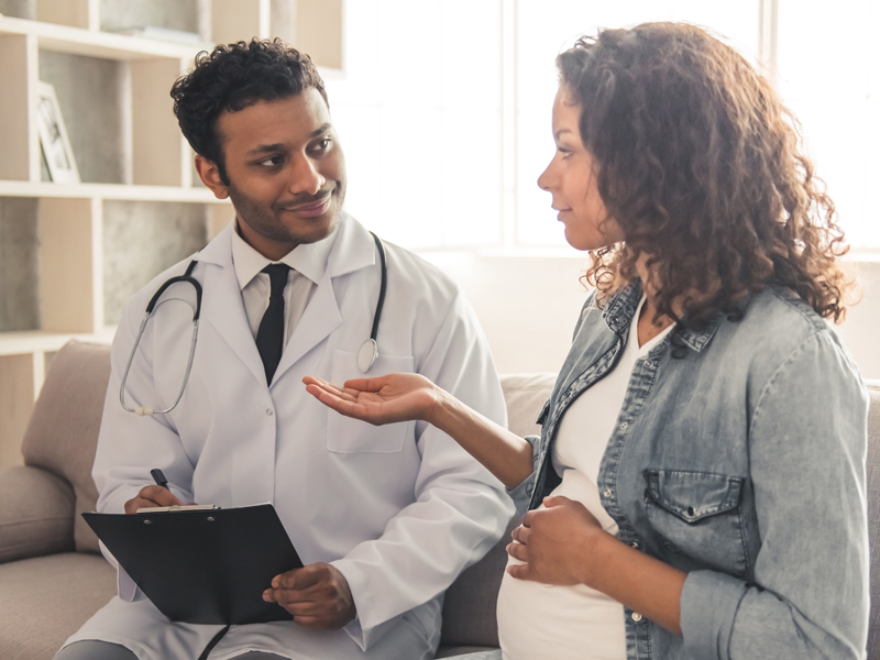 Doctor and patient talking about treatment options.