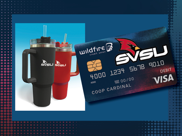 SVSU Branded Tumbler with SVSU Debit Card - SVSU Alumni Perk