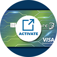 Debit card with activate banner to indicate you can activate your card online