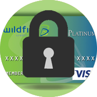 credit card with lock icon