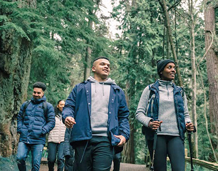 Group of friends hiking