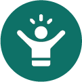 dark-green-event-icon Person silhouette that's excited