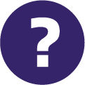 Question mark icon in purple circle
