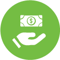 Icon of cartoon hand holding money