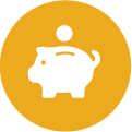 Saving Money by adding money to a piggy bank