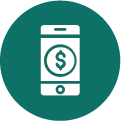 dark-green-services-icon phone with dollar sign