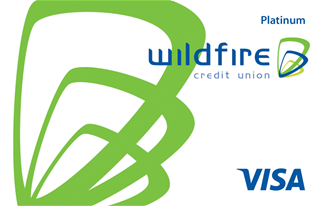 Horizontal White Credit Card with light green Wildfire flutter