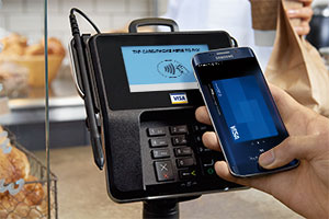 Samsung pay in retail location.