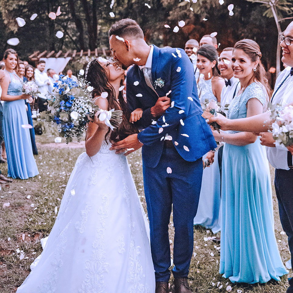 Newly Married couple walking down the aisle at their wedding Newly Married couple walking down the aisle at their wedding