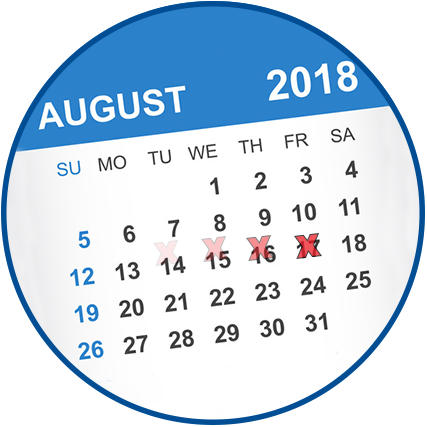 No blackout dates Calendar showing crossed out dates disappearing.