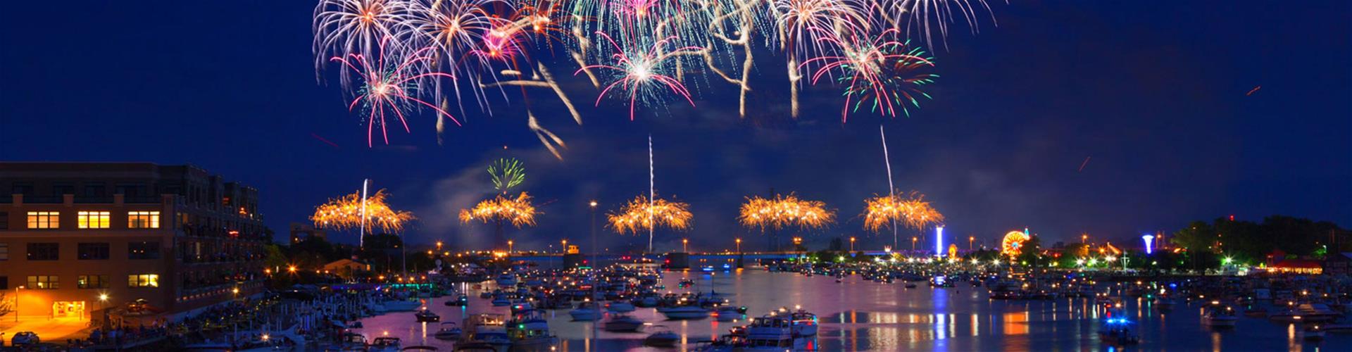 Bay City Fireworks Festival along Saginaw River