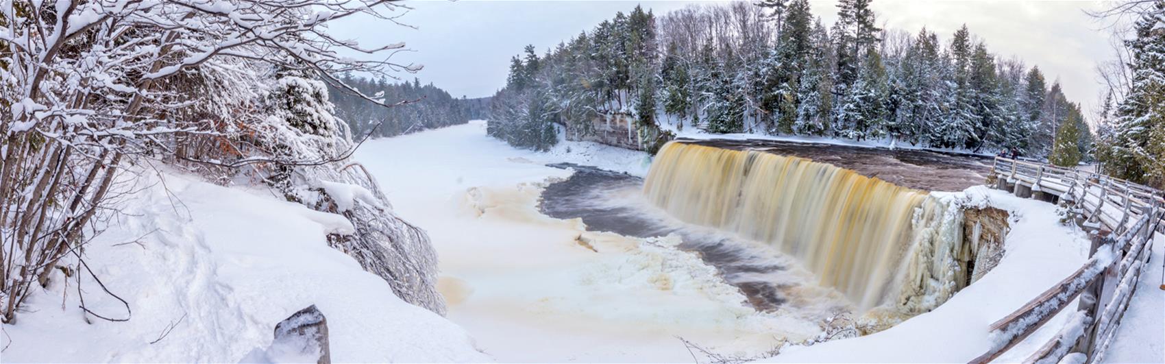 Snowy Tahquamenon Falls during Winter